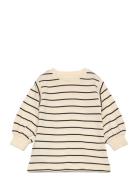 Striped Cotton Dress Dresses & Skirts Dresses Casual Dresses Long-sleeved Casual Dresses Beige Mango