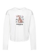 Long-Sleeved Panther T-Shirt Tops T-shirts Long-sleeved T-Skjorte White Mango