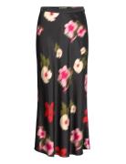 Midi Floral Print A-Line Skirt Skirts Knee-length & Midi Skirts Black GANT