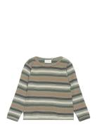 T-Shirt Ls Y/D Rib Tops T-shirts Long-sleeved T-Skjorte Green Minymo