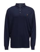 Custom Slim Fit Soft Cotton Polo Shirt Tops Polos Long-sleeved Blue Polo Ralph Lauren