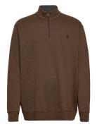 Luxury Jersey Quarter-Zip Pullover Tops Sweatshirts & Hoodies Sweatshirts Brown Polo Ralph Lauren