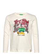 T-Shirt L/S Tops T-shirts Long-sleeved T-Skjorte Cream United Colors Of Benetton