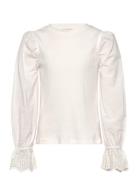 T-Shirt Ls Tops Blouses & Tunics White Creamie