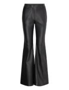 Flared Leather Trousers Bottoms Trousers Leather Leggings-Bukser Black Mango