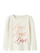 Nmftasjaa Ls Top Pb Tops T-shirts Long-sleeved T-Skjorte Cream Name It