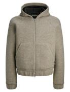 Jcoterrain Bonded Wool Hoodie Ln Tops Sweatshirts & Hoodies Hoodies Beige Jack & J S