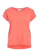 Vidreamers New Pure T-Shirt-Noos Tops T-shirts & Tops Short-sleeved Orange Vila