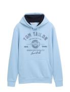 Hoodie With Print Tops Sweatshirts & Hoodies Hoodies Blue Tom Tailor