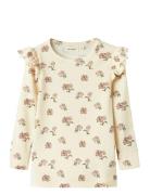 Nmfgavo Eko Ls Slim Top Lil Noos Tops T-shirts Long-sleeved T-Skjorte Cream Lil'Atelier