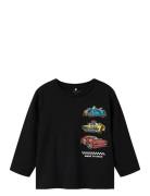 Nmmdrum Hotwheels Ls Nreg Top Sky Tops T-shirts Long-sleeved T-Skjorte Black Name It