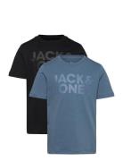 Jjecorp Logo Tee Ss O-Neck 2Pk Mp Jnr Tops T-Kortærmet Skjorte Blue Jack & J S