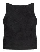 Flower Mesh Boatneck Top Tops Blouses Sleeveless Black ROTATE Birger Christensen