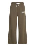 Logo Fleece Wide-Leg Sweatpant Bottoms Sweatpants Khaki Green Polo Ralph Lauren