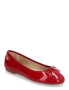 Jayna Crinkle Patent Leather Flat Ballerinasko Ballerinaer Red Lauren Ralph Lauren