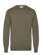 Superfine Lambswool C-Neck Tops Knitwear Round Necks Green GANT