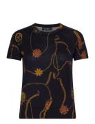 Print Cotton-Blend Short-Sleeve Sweater Tops T-shirts & Tops Short-sleeved Navy Lauren Ralph Lauren