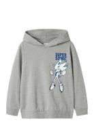 Nkmdro Sonic Nreg Swe Wh Bru Sky Tops Sweatshirts & Hoodies Hoodies Grey Name It