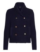 Rib-Knit Double-Breasted Sweater Jacket Tops Knitwear Cardigans Navy Lauren Ralph Lauren