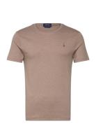 Custom Slim Fit Soft Cotton T-Shirt Designers T-Kortærmet Skjorte Beige Polo Ralph Lauren