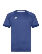 Hmllead S/S Poly Jersey Sport Men Men Sports Clothes Sport Tops Sport T-Skjorte Blue Hummel