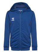 Hmlauthentic Pl Zip Hoodie Kids Tops Sweatshirts & Hoodies Hoodies Blue Hummel