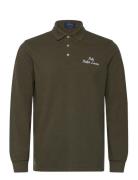 Classic Fit Logo Mesh Polo Shirt Tops Polos Long-sleeved Green Polo Ralph Lauren