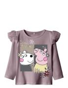 Nmfdamina Peppa Ls Top Cplg Tops T-shirts Long-sleeved T-Skjorte Purple Name It