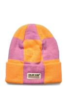 Hat - Check Pattern Accessories Headwear Hats Beanie Pink Color Kids