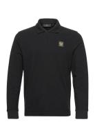 Belstaff Long Sleeved Polo Dark Ink Tops Polos Long-sleeved Black Belstaff