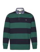 Reg Chambray Stripe Heavy Rugger Tops Polos Long-sleeved Navy GANT