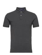 Slim Fit Mesh Polo Shirt Tops Polos Short-sleeved Grey Polo Ralph Lauren