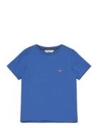 Shield Ss T-Shirt Tops T-Kortærmet Skjorte Blue GANT