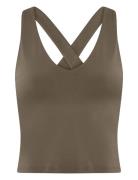 Float Zoe Tank, Cross-Back Tops T-shirts & Tops Sleeveless Khaki Green Girlfriend Collective