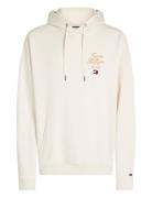 Script Hilfiger Stack Hoody Tops Sweatshirts & Hoodies Hoodies Cream Tommy Hilfiger