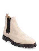 Biagil Chelsea Boot Suede Støvlet Chelsea Boot Beige Bianco