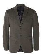 Slhslim-Aitor Jersey Blz Flex Noos Suits & Blazers Blazers Single Breasted Blazers Brown Selected Homme