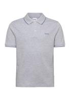 Short Sleeve Polo Tops T-shirts Polo Shirts Short-sleeved Polo Shirts Grey BOSS