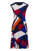 Print Stretch Jersey Dress Knælang Kjole Multi/patterned Lauren Ralph Lauren