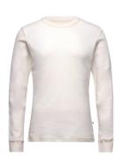 Wwemil Waffle Ls T-Shirt Tops T-Langærmet Skjorte White Double A By Wood Wood