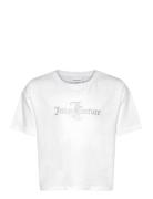 Glitter & Diamante Boxy Ss Tee Tops T-Kortærmet Skjorte White Juicy Couture