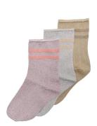 Kogsille Stripe Glitter Socks 3-Pack Acc Socks & Tights Socks Pink Kids Only