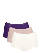 Sloggi Basic+ Maxi C3P Lingerie Panties High Waisted Panties Purple Sloggi