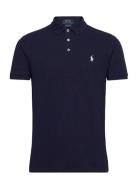 Custom Slim Fit Stretch Mesh Polo Shirt Tops Polos Short-sleeved Navy Polo Ralph Lauren