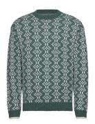 Jacquard Regular Fit Crewneck Tops Knitwear Round Necks Green Scotch & Soda