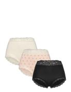 Brief High Emelie Lace 3 P Lingerie Panties High Waisted Panties Pink Lindex