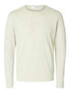 Slhrome Ls Knit Crew Neck Noos Tops Knitwear Round Necks Cream Selected Homme