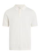 Knitted Supima Cotton Polo S/S Tops Polos Short-sleeved White Calvin Klein