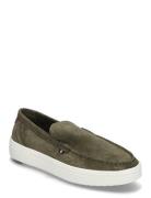 Modern Light Hybrid Suede Loafer Loafers Flade Sko Khaki Green Tommy Hilfiger