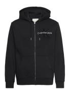 Ls Mono Archive Fleece Fz Hoodie Tops Sweatshirts & Hoodies Hoodies Black Calvin Klein Jeans